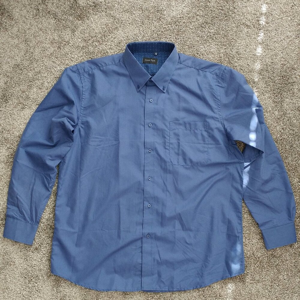 Men's David Ryan Blue Button Down Shirt 17.5 / 44